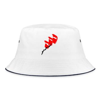 Parachuting - Bucket Hat - white/navy - Front