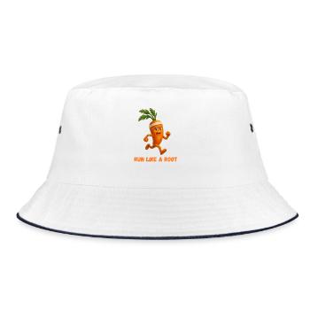 Run like a carrot - Bucket Hat - white/navy - Front