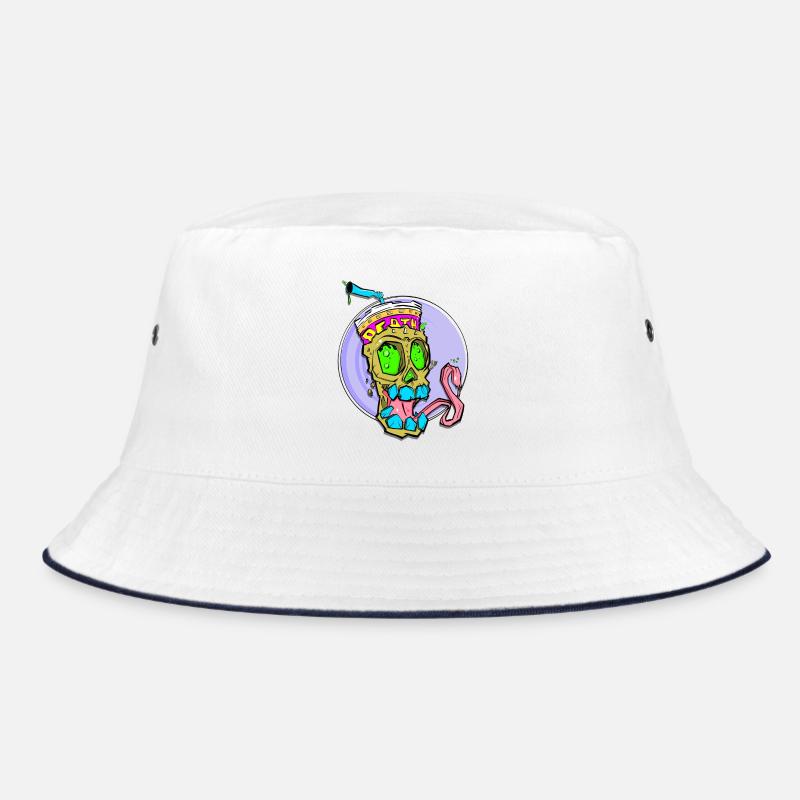 Neon Schädel mit Farbschock Bucket Hat