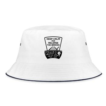 Brakes Release Railway Train Driver - Bucket Hat - white/navy - Front