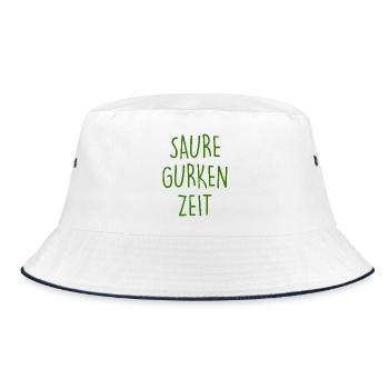 Saure Gurken Zeit - Bucket Hat - Weiß/Navy - Vorne