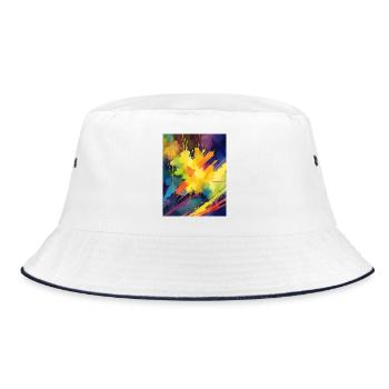 Color Explosion Abstract - Bucket Hat - white/navy - Front