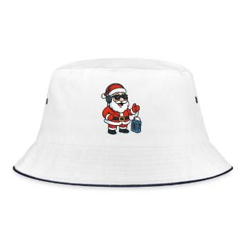 Christmas DJ Santa Groove - Bucket Hat - white/navy - Front
