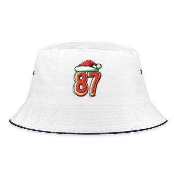 87 Number Cookie Christmas - Bucket Hat - white/navy - Front