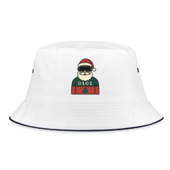 Cyber Santa VR Christmas Design - Bucket Hat - white/navy - Front