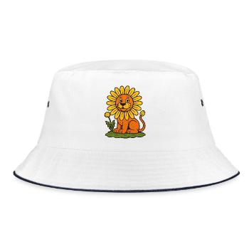 Sunflower Mane Lion - Bucket Hat - white/navy - Front
