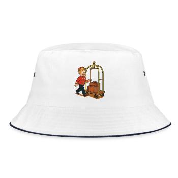 Piccolo Franky's hotel cart - Bucket Hat - white/navy - Front
