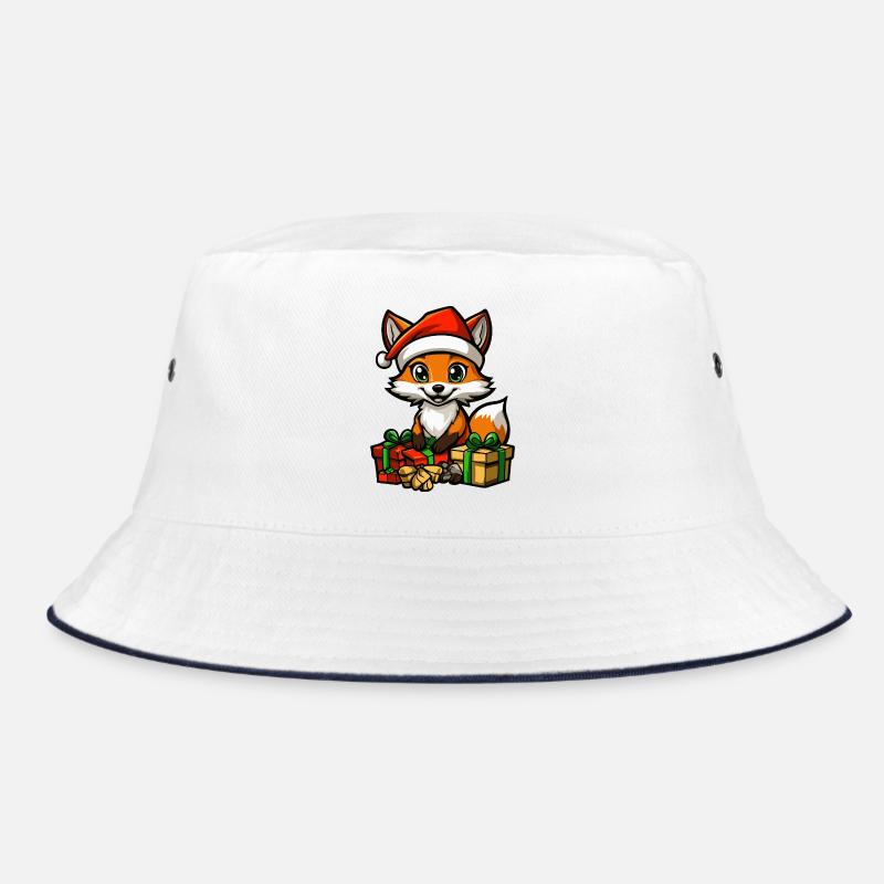 Fuchs Weihnachten Geschenke - Bucket Hat - Weiß/Navy