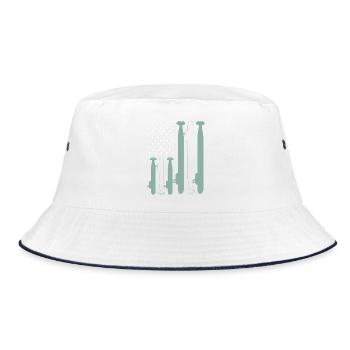 8. Juli Submarine Marine USA Uboot Veteran - Bucket Hat - Weiß/Navy - Vorne