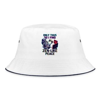 Gamer Rage Zen Peace - Bucket Hat - white/navy - Front