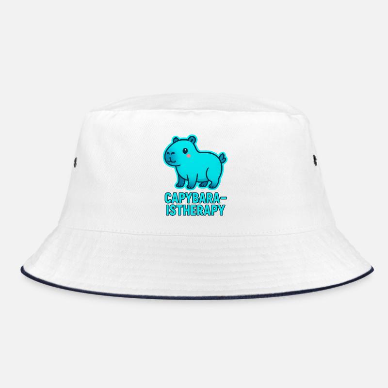 Motif de la thérapie capybara - Bob - blanc/marine