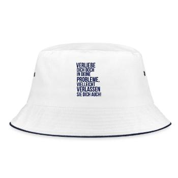 about going wild - fall in love with your problem - Bucket Hat - white/navy - Front