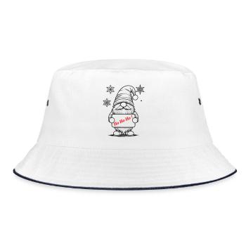 Weihnachtsgnom - Bucket Hat - Weiß/Navy - Vorne