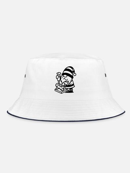 wicht lebkuchen backen - Bucket Hat - Weiß/Navy - Vorne
