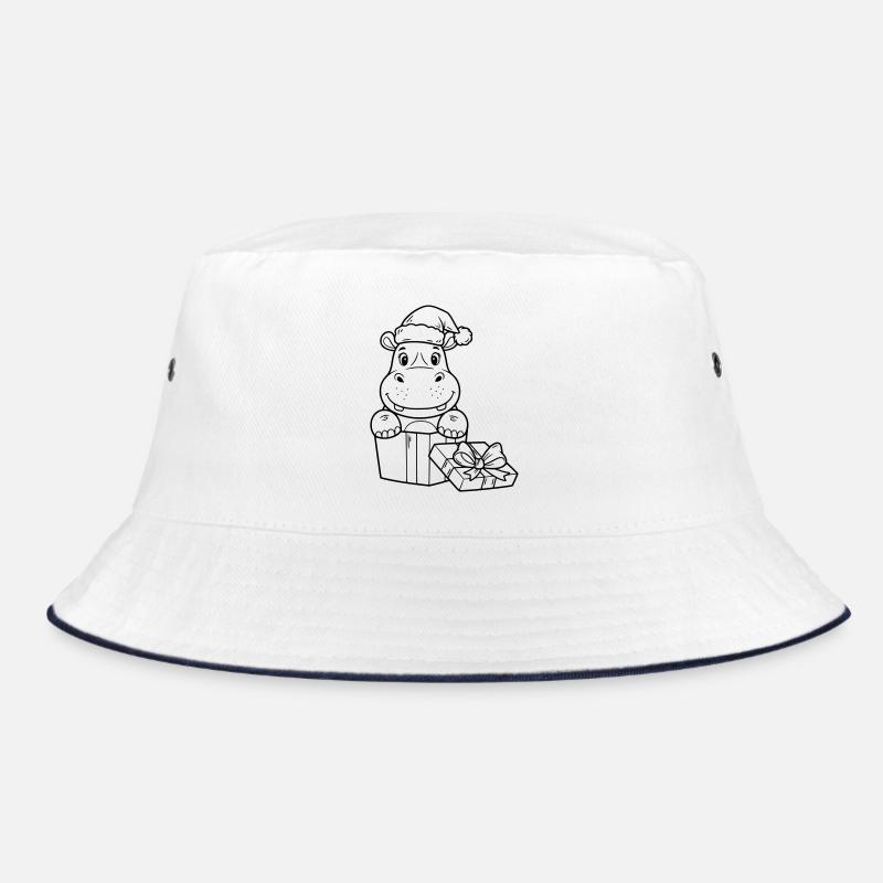 Weihnachts-Nilpferd mit Geschenken Bucket Hat