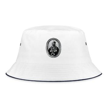 Haile Selassie Jah Rastafari Royal Reggae Roots - Bucket Hat - white/navy - Front