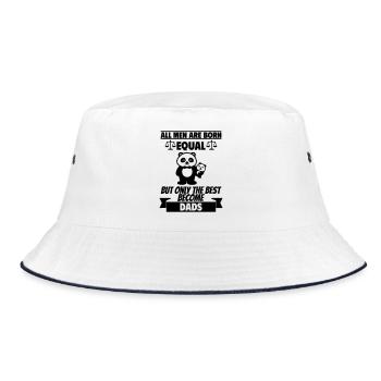 All men are born the same dads - Bucket Hat - white/navy - Front