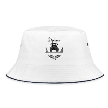 Diploma Tractor – Namespace - Bucket Hat - white/navy - Front