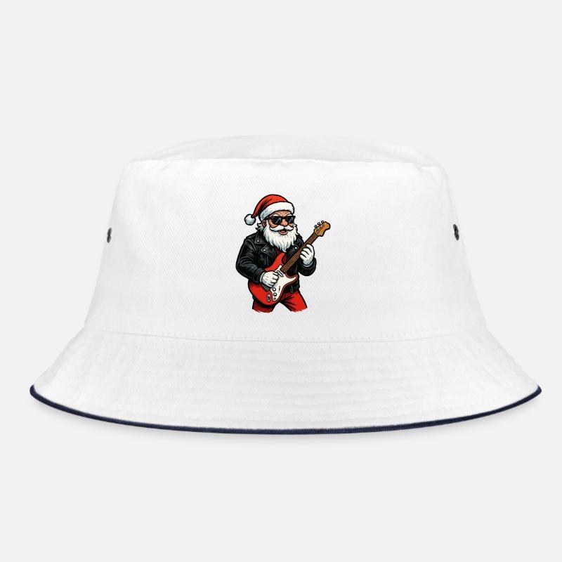 Rocker-Santa mit E-Gitarre Bucket Hat