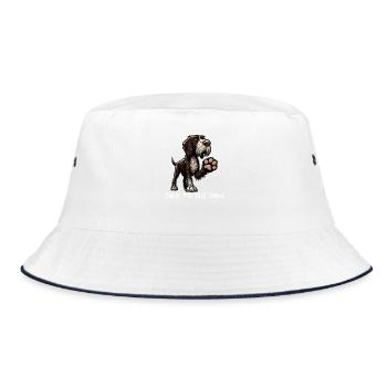 Talk to the Paw German Wirehaired Wire Holder - Bucket Hat - white/navy - Front