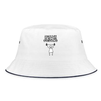 Segunda eu começo a academia - Bucket Hat - white/navy - Front