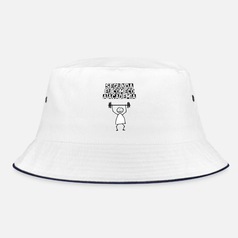 Segunda eu começo a academia - Bucket Hat - white/navy