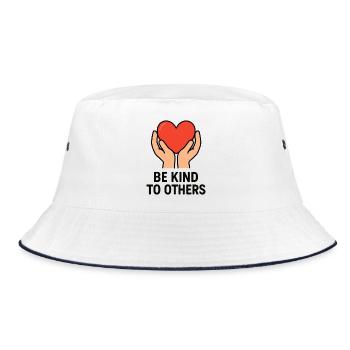 Hands Holding Heart of Kindness - Bucket Hat - white/navy - Front