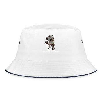 Talk to the paw Weimaraner Weimaraner Dog - Bucket Hat - white/navy - Front