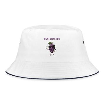 Beat Snacker Traube Kopfhörer - Bucket Hat - Weiß/Navy - Vorne