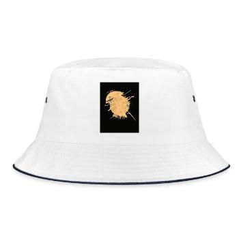 Samurai Horse Splatter Black - Bucket Hat - white/navy - Front