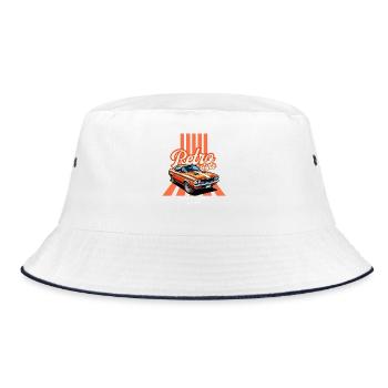 Retro Car and Vintage Flair - Bucket Hat - white/navy - Front