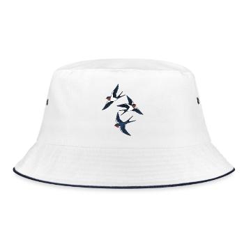 swallows - Bucket Hat - white/navy - Front