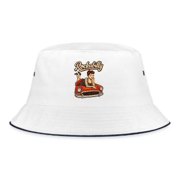 Cadeau de tatouage pour voitures vintage rockabilly - Bob - blanc/marine - Devant