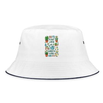 Der Pflanzenliebhaber oder Gartenexperte - Bucket Hat - Weiß/Navy - Vorne