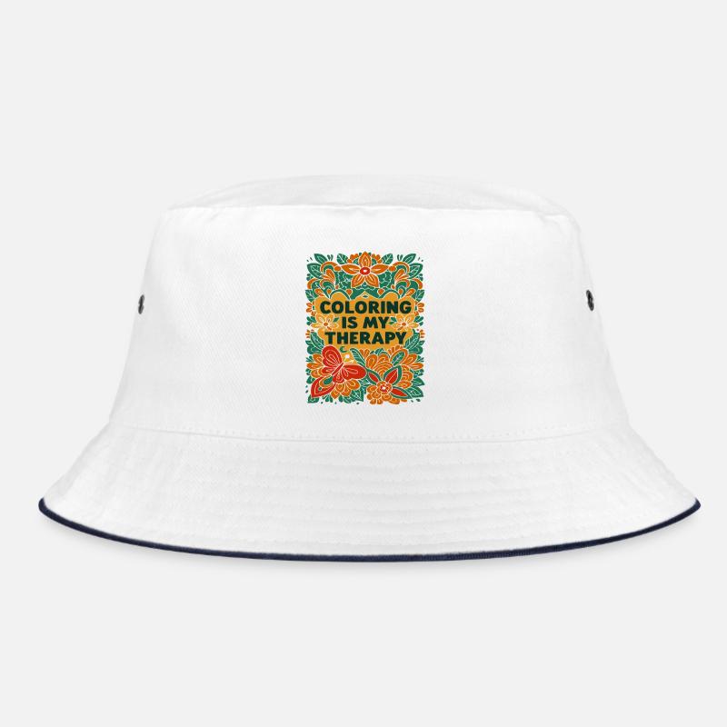 Coloring is my Therapy - Bucket Hat - white/navy