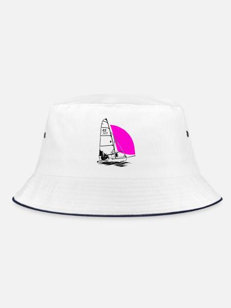 RS 500 Sailing dinghy regatta sailing sailing coloured - Bucket Hat - white/navy - Front