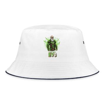 Evo Darwin Grüner Held - Bucket Hat - Weiß/Navy - Vorne