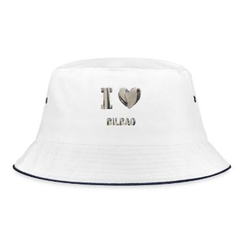 I Love Bilbao – Modern Architectural Design - Bucket Hat - Weiß/Navy - Vorne