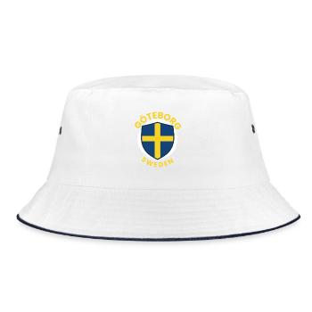 Gothenburg Shield Emblem – Blue and Yellow Emblem - Bucket Hat - white/navy - Front