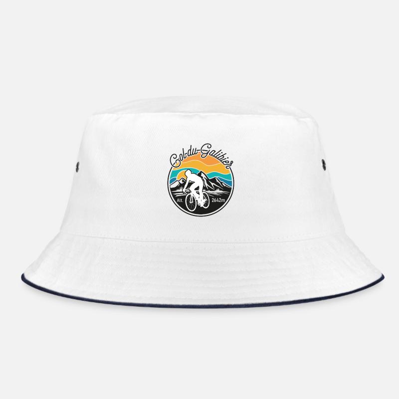 Galibier Retro Mountainbiker - Bucket Hat - Weiß/Navy