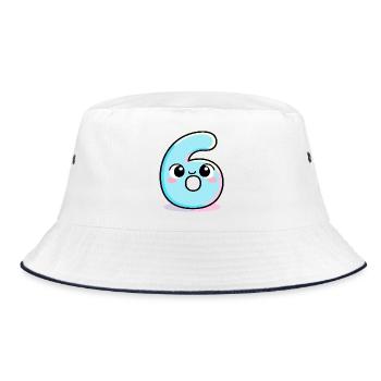 Six adorable cake - Bucket Hat - white/navy - Front