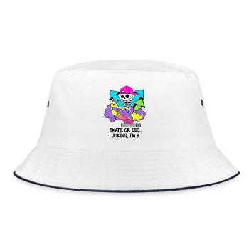 Skate oder stirb, scherzhaft, ich bin 7. - Bucket Hat - Weiß/Navy - Vorne