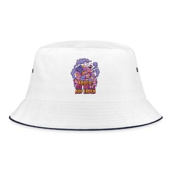 Work stress: hell on earth - Bucket Hat - white/navy - Front