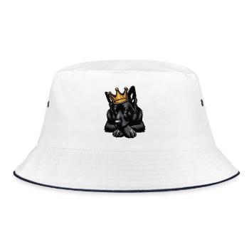 Black German Shepherd German Shepherd Owner - Bucket Hat - white/navy - Front