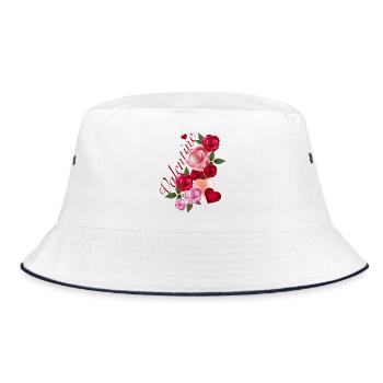 Guirlande de roses avec des cœurs dans un style romantique - Bob - blanc/marine - Devant