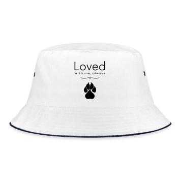 Der Hund liebte ihn - Bucket Hat - Weiß/Navy - Vorne