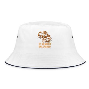 Stärke entfesselt Bär - Bucket Hat - Weiß/Navy - Vorne
