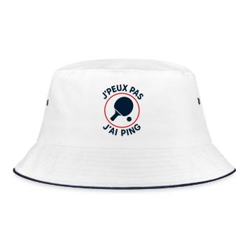Ich kann nicht, ich ping. - Bucket Hat - Weiß/Navy - Vorne