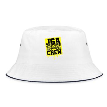 Jga Crew Junggesellen Affe - Bucket Hat - Weiß/Navy - Vorne