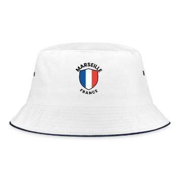 Bouclier du drapeau de Marseille - Bob - blanc/marine - Devant